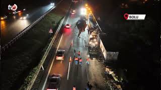 TEM’de Mobilya Yüklü Kamyon İle Tır Çarpıştı 1 Yaralı