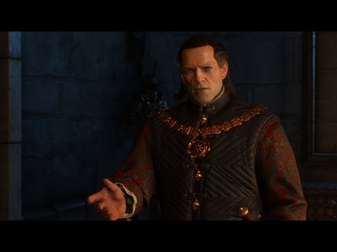 Witcher 3: Giving the emperor a report.