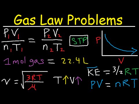 Gas Law Problems Combined & Ideal - Density, Molar Mass, Mole Fraction, Partial Pressure, Effusion