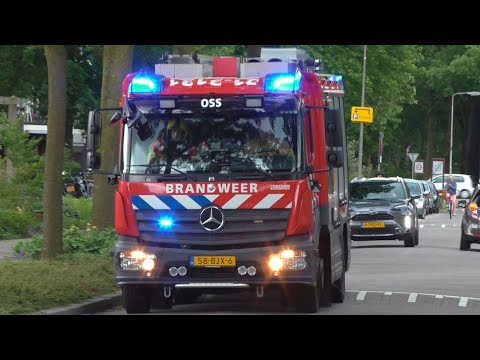 Brandweer Oss TS 21-3131 met spoed naar een Gaslekkage aan de Brederostraat in Oss