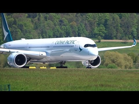 Zurich Airport Plane Spotting - Closeup Airbus Takeoffs from Runway 16