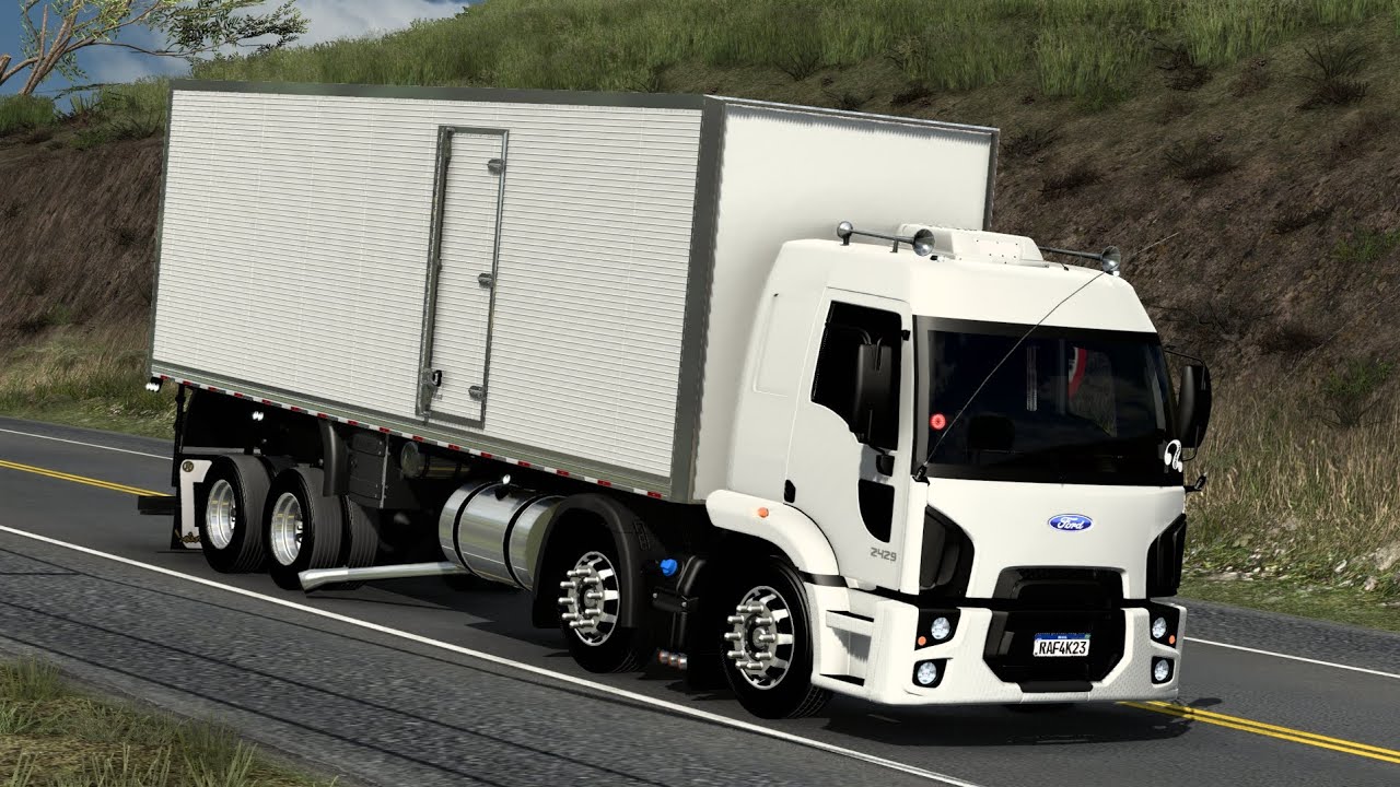 VIAGEM NA PRESSÃO!! FORD CARGO 2429 BITRUCK NO BAÚ ACELERANDO FORTE!! ETS2 MODS BR