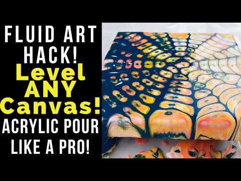 LEVEL ANY SIZE Canvas Fluid Art Acrylic Pouring Hack | Poured Soul Art | Music: @Elephant_Funeral