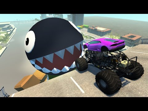 Open Bridge Jumping Crashes over Chain Dog - Beamng drive
