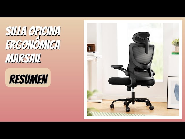 Vídeo relacionado con Marsail Silla de Oficina ergonómica con Soporte Lumbar Ajustable, reposacabezas y reposabrazos, Altura Regulable y función basculante