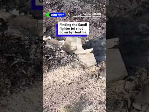 Verified video shows wreckage of Saudi fighter jet shot down over Yemen. #BBCNews