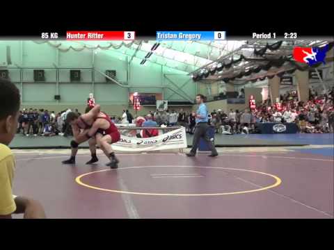 Hunter Ritter vs. Tristan Gregory at 2013 FILA Cadet Nationals - FS