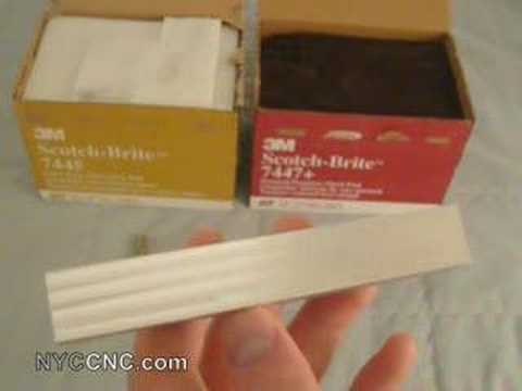 Great Aluminum Surface Finish with 4-flute endmill & 3M Scotchbrite