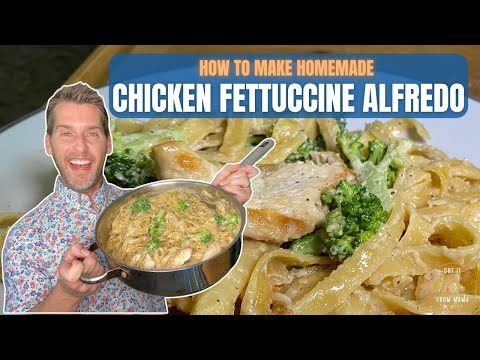 Chicken Fettuccine Alfredo made with Parmesan Cheese and Heavy Cream