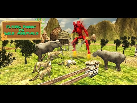 Flying Robot VS Wild Animals Video