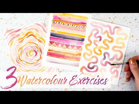 3 Simple Watercolour Exercises using Lines and Stripes