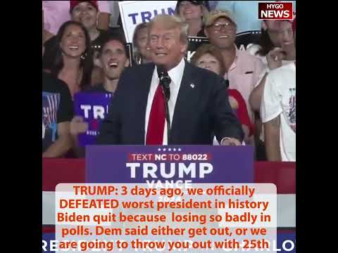 Trump in Charlotte, NC: Biden quit; LYIN' KAMALA, far-left extremist ever, lie so brazenly