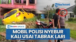 Kronologi Mobil Polisi Nyebur Kali, Diduga Mabuk & Kabur usai Tabrak Pemotor di Karawang