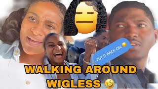 I TOOK MY WIG OFF IN PUBLIC AND MADE MY BOYFRIEND HOLD MY HAND 😂😂😂 | This Did NOT End Well 🤦🏾‍♀️