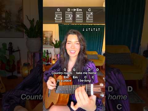 Take Me Home, Country Roads Guitar Tutorial by John Denver (Easy Version) #guitar #guitarlesson