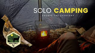 Solo Hot Tent Camping and Grouse Hunting Adventure | My First Time Alone