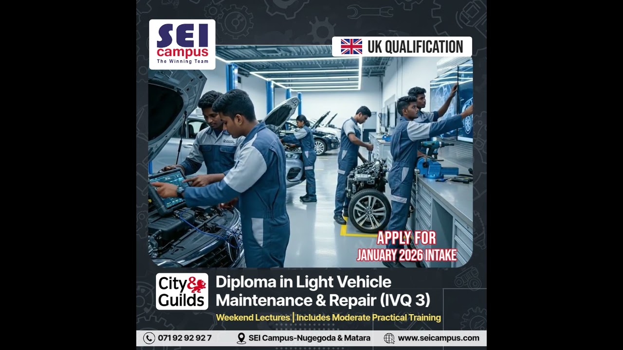 IVQ Level 3 Diploma - Light Vehicle Maintenance & Repair | City & Guilds (UK Qualifications)