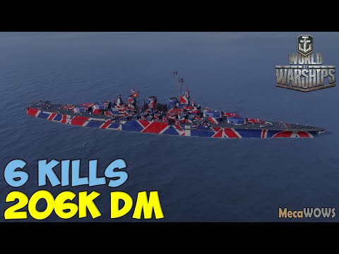 World of WarShips | Vermont | 6 KILLS | 206K Damage - Replay Gameplay 1080p 60 fps