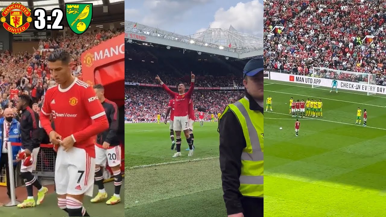 Old Trafford Goes Grazy As Ronaldo Scores A Freekick Goal And Hattrick Against Norwich