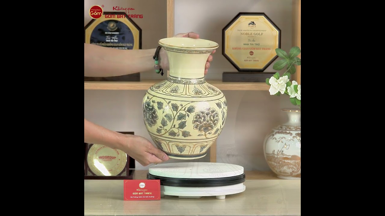 Bình Trường Phúc Vẽ Vàng Hoa Phù Dung