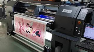 Inways 1.80m Digital UV Hybrid Printer with convey belt youtube video