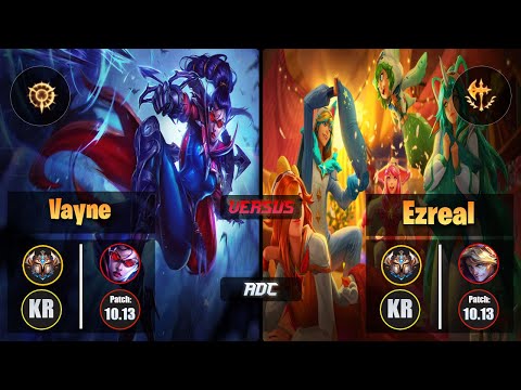 Challenger VAYNE [Press the Attack] (ADC) VS  EZREAL - Challenger KR Patch 10.13