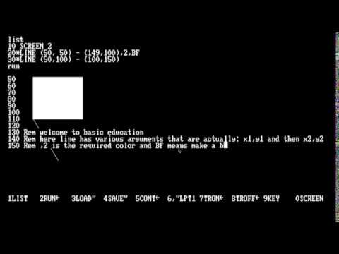 Make Lines With Code Draw Box Line Statement Graphics Gw Basic Programming Tutorial