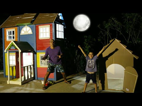 ACAMPAMOS A NOITE  NA NOSSA CASA DE PAPELÃO