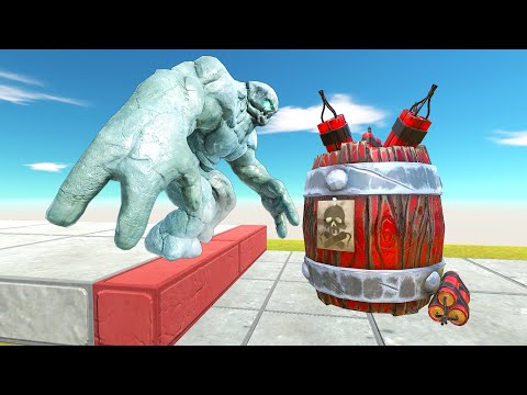 MONSTERS JUMP OVER TNT BARREL - Animal Revolt Battle Simulator