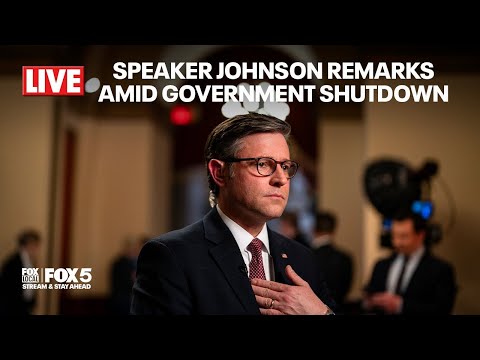LIVE: House Speaker Johnson on government shutdown day 21| FOX 5 DC