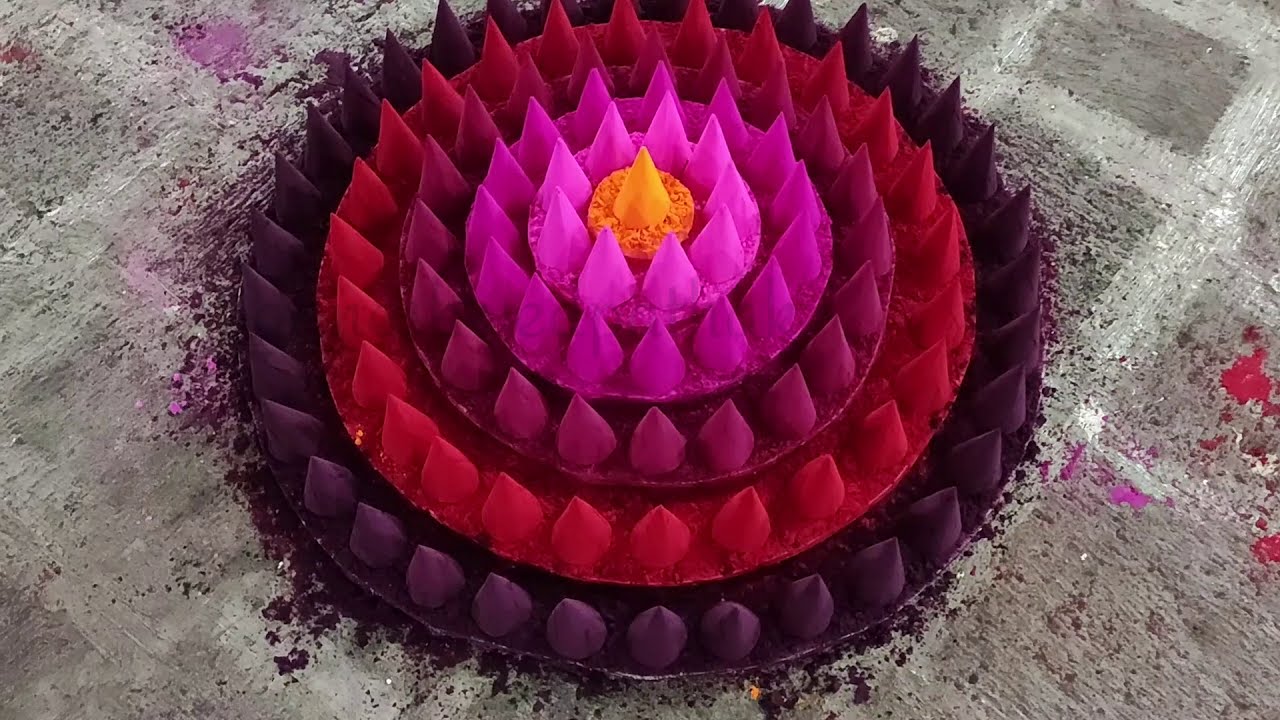 3d flower rangoli design by ganesh vedpathak