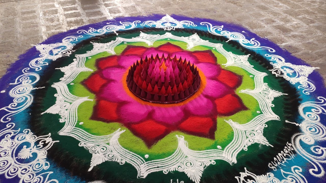 3d mandala rangoli design colorful by ganesh vedpathak