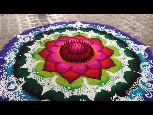 3d mandala rangoli design colorful by ganesh vedpathak