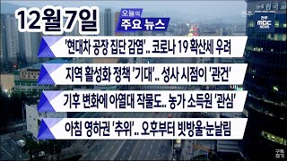 [뉴스투데이] 전주MBC 2020년 12월 07일