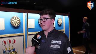 Keane Barry reacts to becoming 2020 BDO World Youth Champion