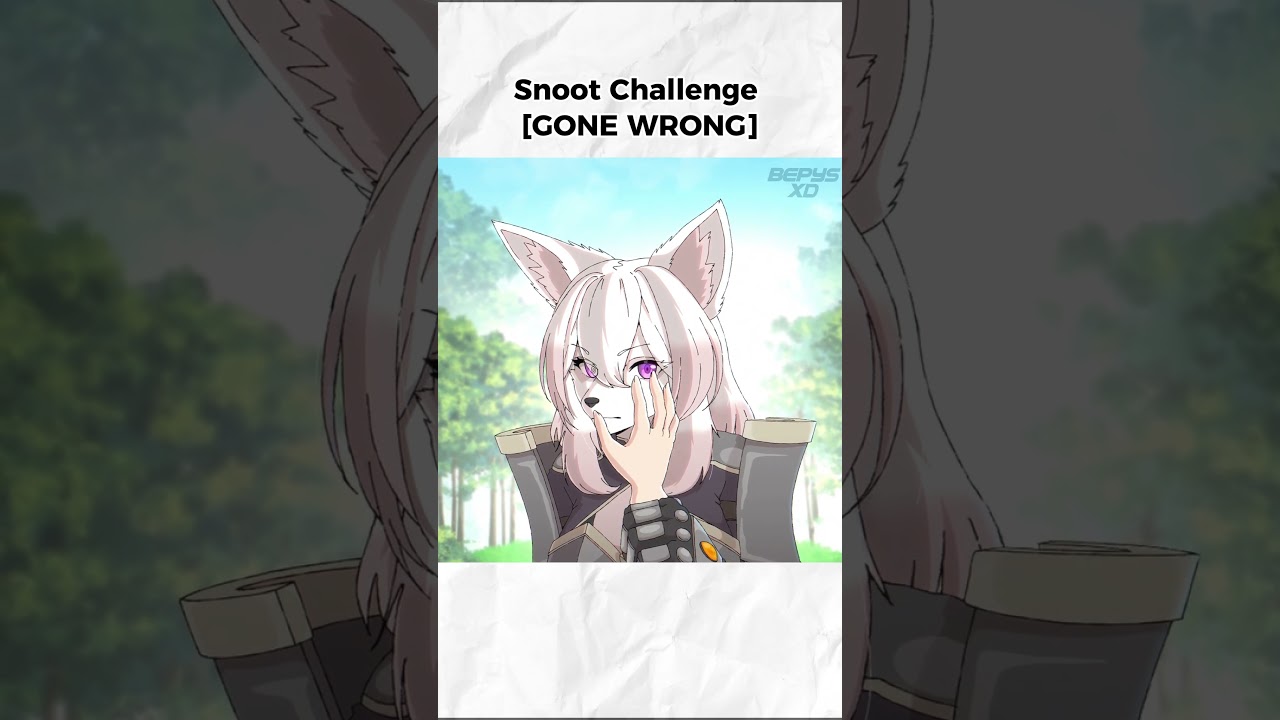 Snoot Challenge GONE WRONG #wolfgirl #furry #animation #waifu #anime #shorts #memes