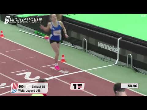 400m [Ž], V. skupina, Isabell Frank - BW Leichtathletik Jugend Hallen Finals 2023