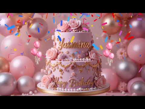 Yasmina Happy Birthday To You 🎉 | Beautiful Cake Design With Name 🎂 #BirthdayMusic🎵