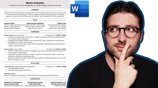 How To Make a Resume For a Business Analyst Position | Resume Example