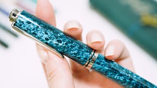 #118 [Eng sub] 중고나라를 조심하세요.. 펠리칸 M805 오션스월 만년필 F 리뷰 Fountain pen review - Pelikan M800 Ocean Swirl