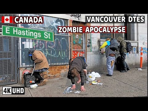 🇨🇦 【4K】 East Hastings St. Downtown Vancouver BC, Canada. Street Walk. Go Pro Hero 10. 2025.