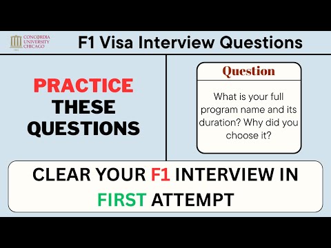 Concordia University Chicago | F1 Visa Interview Questions 2025 | USA Student Visa