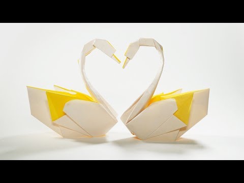 Origami Swan - Paper Folding / Papier Falten / 종이접기 - Paper Crafts 1101 おりがみ