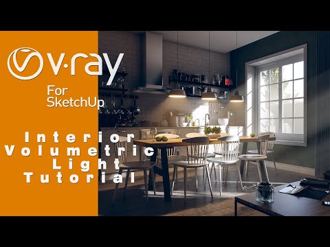 Vray For Sketch Up Series #6 Interior Volume Light /God Rays Tutorial