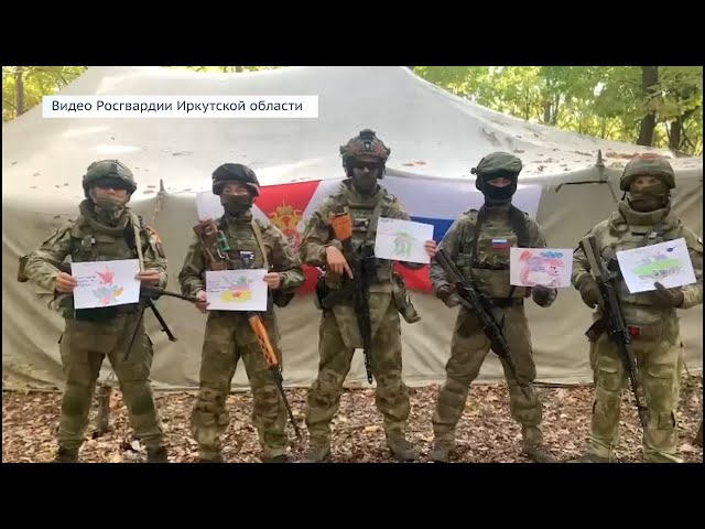 Детские рисунки в благодарность военным