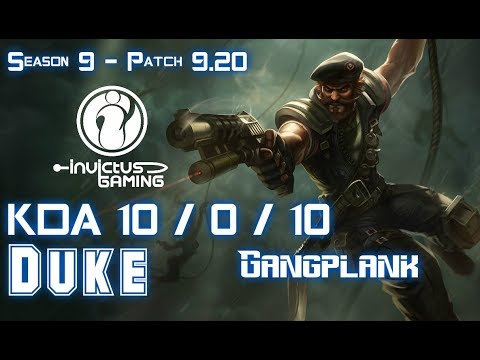 IG Duke GANGPLANK vs RENEKTON Top - Patch 9.20 EUW Ranked