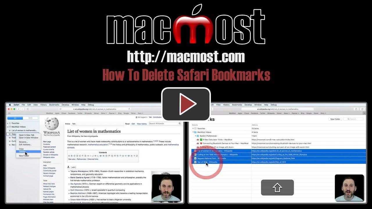 safari bookmarks won't delete