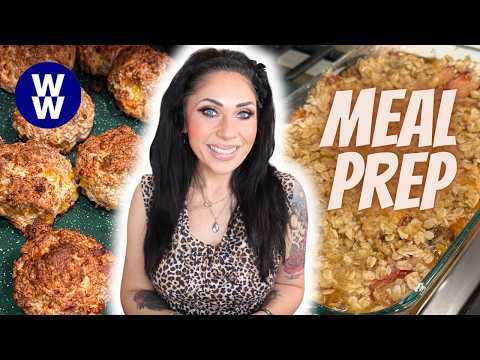WW MEAL PREP FOR WEIGHT LOSS - SAUSAGE CHEESE BISCUITS - PHILLY CHEESESTK POCKETS & NECTARINE CRISP!