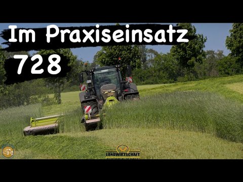 Wie macht sich der Neue FENDT 728 beim Roggen mähen? Lohnauftrag 250ha Grünlandernte Landwirtschaft
