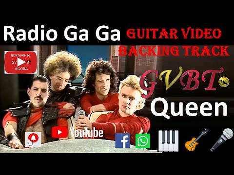 Radio gaga Queen GVBT Karaoke Guitar Video Backing Track scrolling tablature chords and lyrics